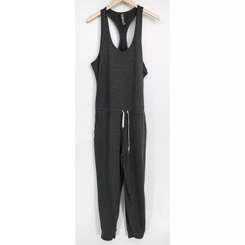 Vuori Womens Lux Adjustable Drawstring Jumpsuit In Charcoal Heather Size XL